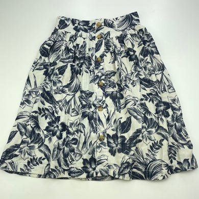 Girls Cotton On, floral metallic stripe skirt, elasticated, L: 45cm, FUC, size 4,  