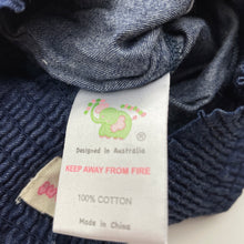 Load image into Gallery viewer, Girls Cotton Elephant, embroidered cotton pants, elasticated, GUC, size 000,  