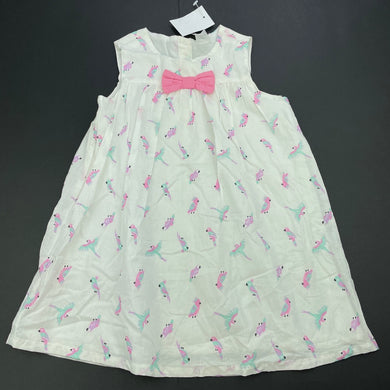 Girls Target, lined lightweight cotton party dress, birds, NEW, size 2, L: 48cm