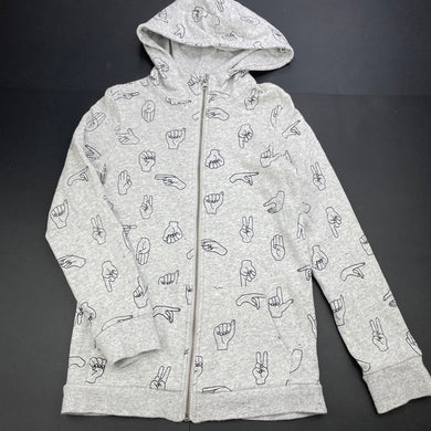 Boys Seed, grey cotton zip hoodie sweater, GUC, size 10,  