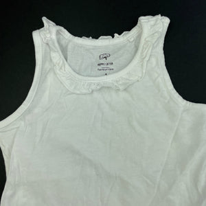 Girls Favourites, white organic cotton tank top, GUC, size 4,  