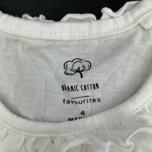 Girls Favourites, white organic cotton tank top, GUC, size 4,  