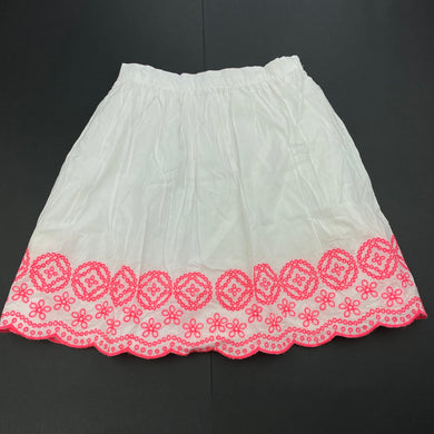 Girls Target, lined embroidered cotton skirt, elasticated, L: 37cm, FUC, size 7,  