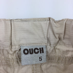 Girls Ouch, lightweight cotton cropped pants, adjustable, inside leg: 21cm, GUC, size 5