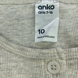 Girls Anko, ribbed long sleeve top, marks front & sleeves, FUC, size 10,  