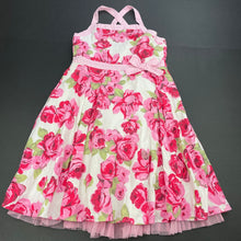 Load image into Gallery viewer, Girls Top Girl, lined floral cotton summer party dress, FUC, size 6, L: 71cm