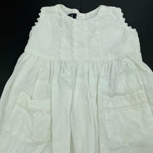 Load image into Gallery viewer, Girls MINIHAHA, white cotton party dress, FUC, size 1, L: 44cm
