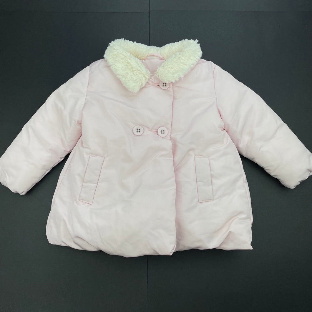 Girls Next, fleece lined wadded jacket / coat, L: 37cm, EUC, size 1,  