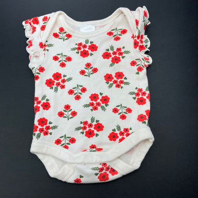Girls Baby Berry, floral cotton bodysuit / romper, EUC, size 0000,  