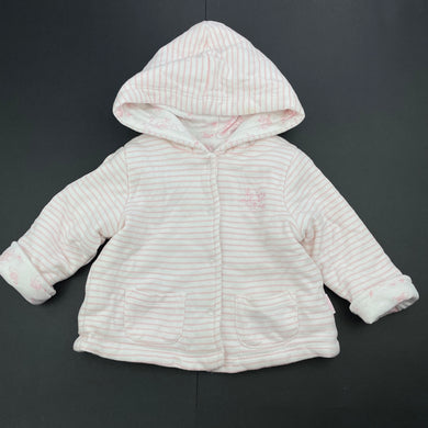Girls Little Me, wadded cotton reversible hooded sweater, FUC, size 12 months,  