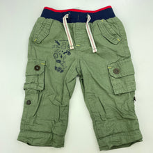 Load image into Gallery viewer, Boys Dymples, lined cotton cargo pants, elasticated, EUC, size 00,  