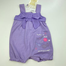Load image into Gallery viewer, Girls Baby Biz, purple lightweight summer romper, NEW, size 000,  