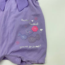 Load image into Gallery viewer, Girls Baby Biz, purple lightweight summer romper, NEW, size 000,  