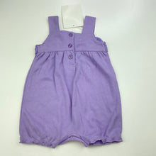 Load image into Gallery viewer, Girls Baby Biz, purple lightweight summer romper, NEW, size 000,  