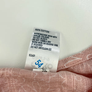 Girls Anko, pink & white floral cotton dress, EUC, size 1, L: 41cm