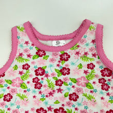 Load image into Gallery viewer, Girls Baby Lamb, floral stretchy singlet top, EUC, size 000,  