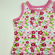 Load image into Gallery viewer, Girls Baby Lamb, floral stretchy singlet top, EUC, size 000,  