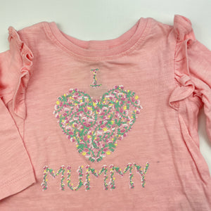 Girls Dymples, pink cotton long sleeve top, EUC, size 00,  