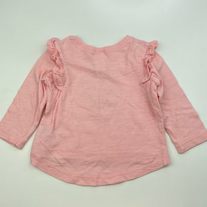 Girls Dymples, pink cotton long sleeve top, EUC, size 00,  