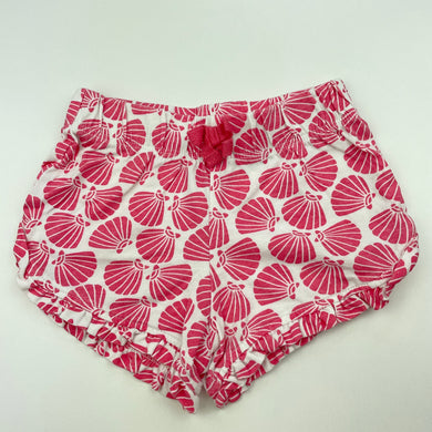 Girls Target, pink & white cotton shorts, elasticated, GUC, size 00,  
