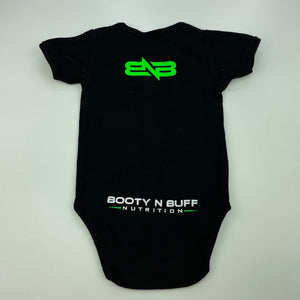 unisex AS Colour, black cotton bodysuit / romper, GUC, size 0,  