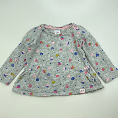 Girls Target, grey cotton long sleeve t-shirt / top, GUC, size 0,  