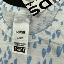 Load image into Gallery viewer, unisex Bonds, blue &amp; white cotton t-shirt / top, NEW, size 000,  