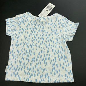 unisex Bonds, blue & white cotton t-shirt / top, NEW, size 000,  