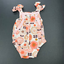 Load image into Gallery viewer, Girls Jocelyn Proust Designs, floral cotton / linen summer romper, EUC, size 0000,  