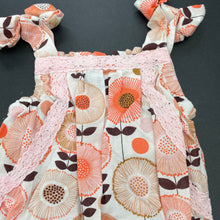 Load image into Gallery viewer, Girls Jocelyn Proust Designs, floral cotton / linen summer romper, EUC, size 0000,  
