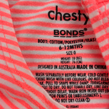 Load image into Gallery viewer, Girls Bonds, striped chesty singlet top, FUC, size 0,  