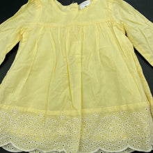 Load image into Gallery viewer, Girls Target, lined lightweight cotton long sleeve dress, GUC, size 000, L: 32cm