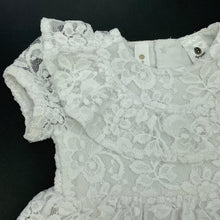 Load image into Gallery viewer, Girls Dymples, lined floral lace party dress, FUC, size 00, L: 35cm