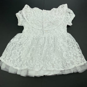 Girls Dymples, lined floral lace party dress, FUC, size 00, L: 35cm