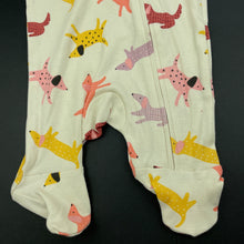 Load image into Gallery viewer, unisex Tu, cotton zip coverall / romper, dogs, EUC, size 0000,  