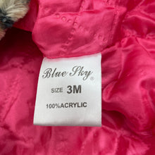 Load image into Gallery viewer, Girls Blue Sky, leopard print faux fur jacket / coat, L: 28cm, GUC, size 3 months,  