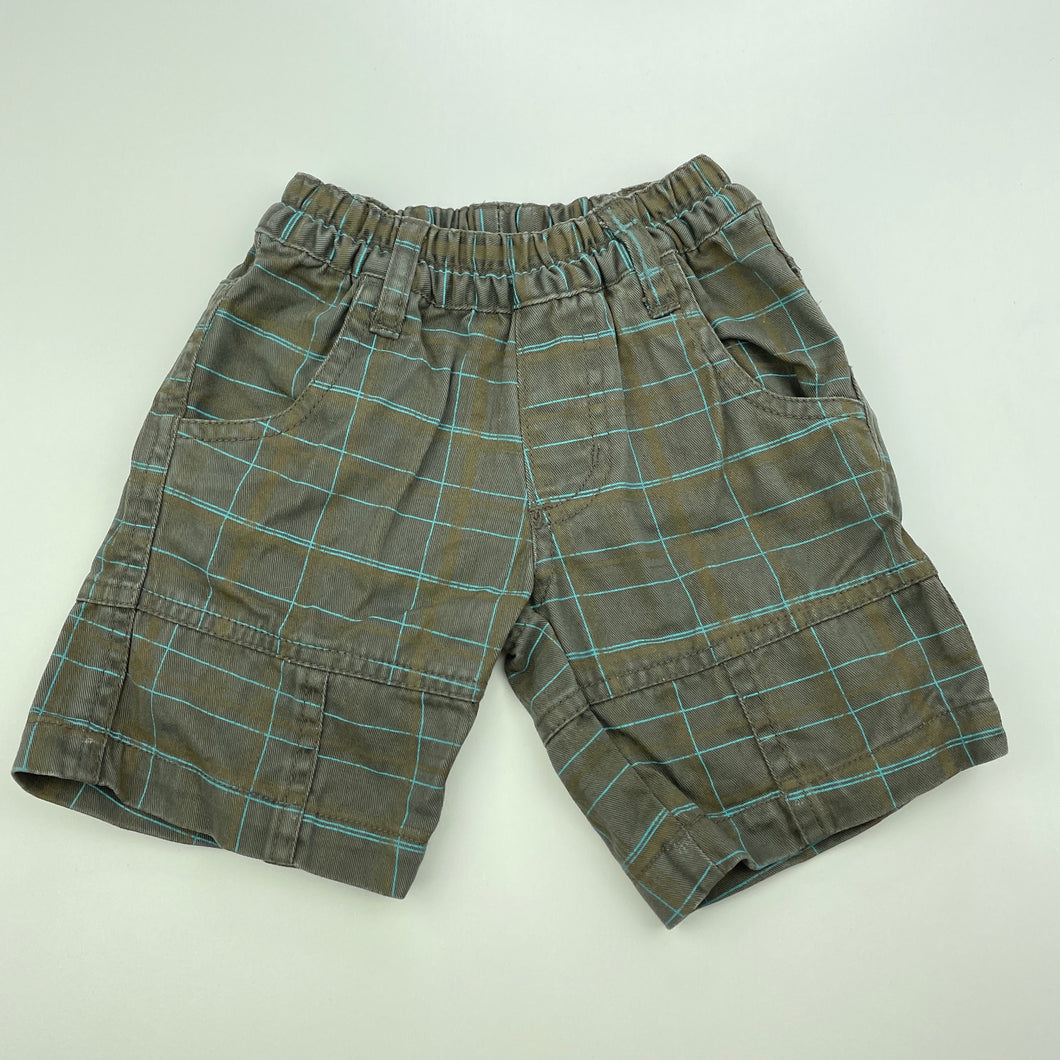 Boys Target, checked cotton shorts, elasticated, GUC, size 000,  