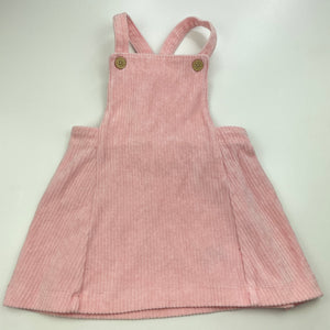 Girls Dymples, velour corduroy overalls dress / pinafore, EUC, size 1, L: 42cm