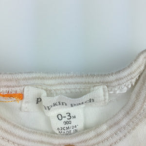 Unisex Pumpkin Patch, soft feel bodysuit / romper, GUC, size 000