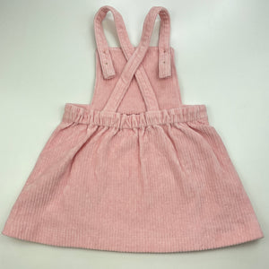 Girls Dymples, velour corduroy overalls dress / pinafore, EUC, size 1, L: 42cm