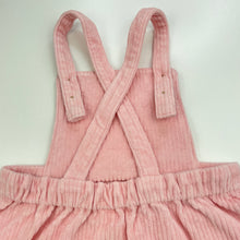 Load image into Gallery viewer, Girls Dymples, velour corduroy overalls dress / pinafore, EUC, size 1, L: 42cm