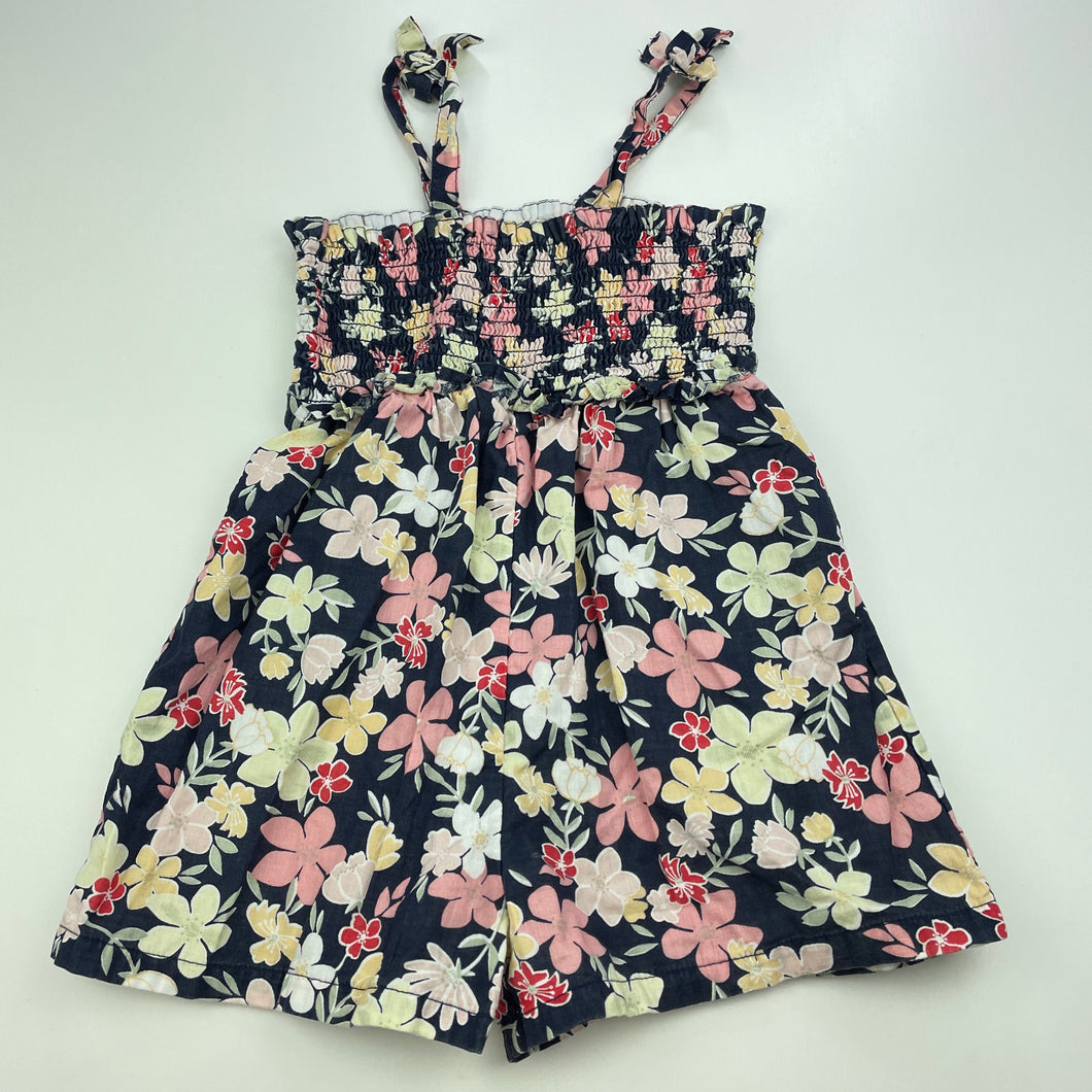 Girls Anko, floral cotton summer playsuit, FUC, size 2,  