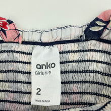 Load image into Gallery viewer, Girls Anko, floral cotton summer playsuit, FUC, size 2,  