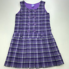 Load image into Gallery viewer, Girls Pumpkin Patch, purple check casual dress, GUC, size 6, L: 61cm