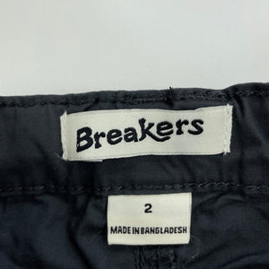 Boys Breakers, lightweight stretch cotton pants, adjustable, Inside leg: 36cm, EUC, size 2,  