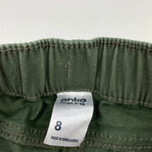 Load image into Gallery viewer, Boys Anko, khaki casual pants, elasticated, Inside leg: 55cm, small mark front left leg, FUC, size 8,  