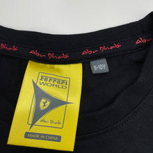 Load image into Gallery viewer, Boys Ferrari World, black cotton t-shirt / top, EUC, size 9-10,  
