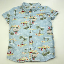 Load image into Gallery viewer, Boys Dymples, Christmas linen blend short sleeve shirt, EUC, size 2,  