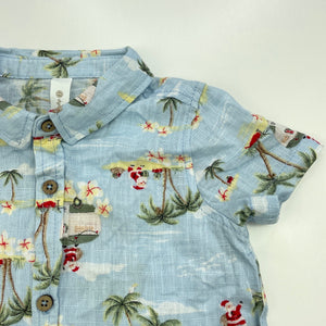 Boys Dymples, Christmas linen blend short sleeve shirt, EUC, size 2,  