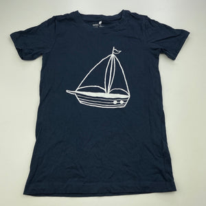 Boys Anko, navy cotton t-shirt / top, boat, EUC, size 6,  